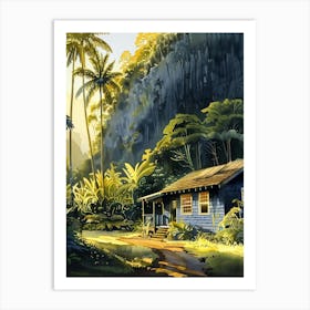 Cabin In The Jungle Art Print