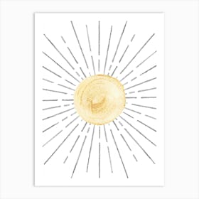 Yellow Sun Rays Art Print