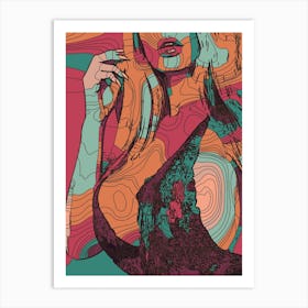 Abstract Geometric Sexy Woman (11) 1 Art Print