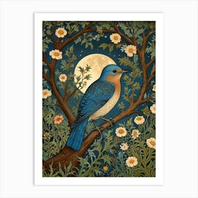 William Morris Bluebird At Night Art Print