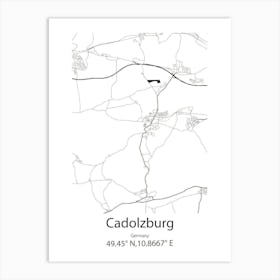 Cadolzburg,Germany Minimalist Map Art Print