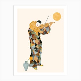 Harlequin With Violin Art Print