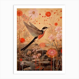 Swallow 3 Detailed Bird Painting Art Print