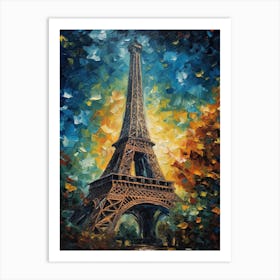 Eiffel Tower Paris France Vincent Van Gogh Style 14 Art Print