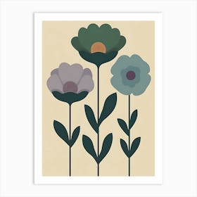 Three Flowers 7 Art Print