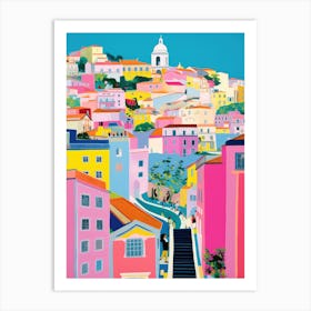 Lisbon, Portugal Colourful View 7 Art Print