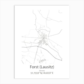 Forst (Lausitz),Germany Minimalist Map Art Print