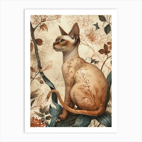 Oriental Shorthair Cat Japanese Illustration 2 Art Print