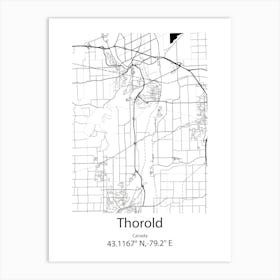 Thorold,Canada Minimalist Map Art Print