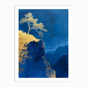 Tree On A Cliff Art Print