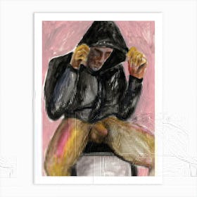 Male Nude Black Hoodie - Anton Maliar male nude homoerotic gay art man erotic adult mature hand painted full frontal penis Art Print