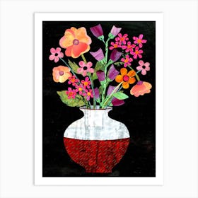 Vibrant Flowers For Dark Days Black Art Print