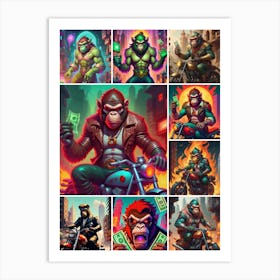 Gang Of Gorillas Art Print