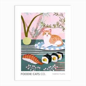 Foodie Cats Co Cat And Sushi 4 Art Print