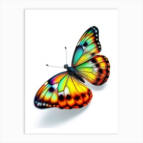 Butterfly Isolated On White Art Print