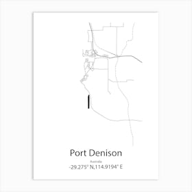 Port Denison,Australia Minimalist Map Art Print