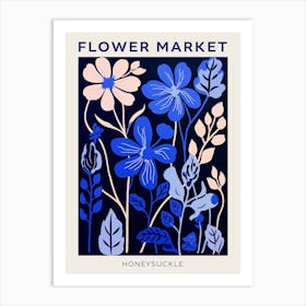 Blue Flower Market Poster Honeysuckle 3 Art Print