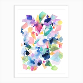 Crystals And Gems Colourful Art Print