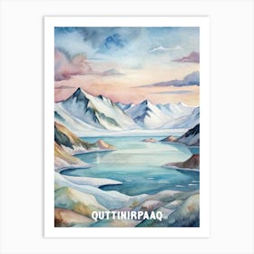 Quttinirpaaq National Park Watercolor Painting Art Print