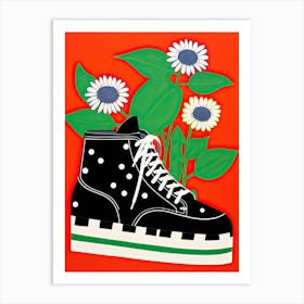 Enchanted Garden Stroll: Flowers in Sneakers Art Print