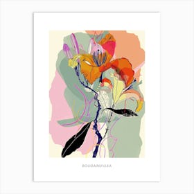 Colourful Flower Illustration Poster Bougainvillea 2 Art Print