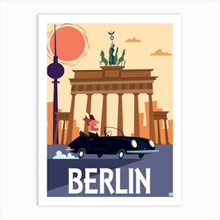 Berlin Poster Yellow Art Print