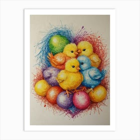 Easter Chicks Art Print