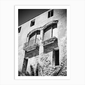 Old House in Eivissa in Black and White // Ibiza Travel Photography Art Print