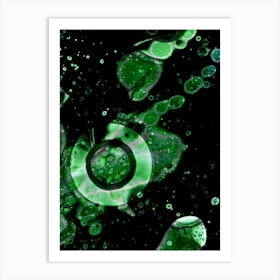 Alcohol Ink Green Rings Art Print