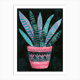 Pink Potted Plant Art Print
