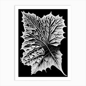 Sycamore Leaf Linocut 1 Art Print