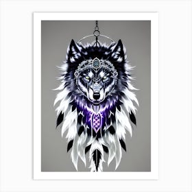 Wolf Dreamcatcher Art Print