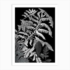 Maidenhair Fern Linocut Art Print