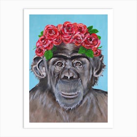 Frida Kahlo Chimpanzee Art Print