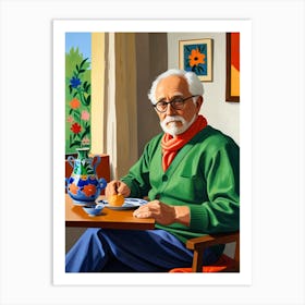 Man At A Table Art Print