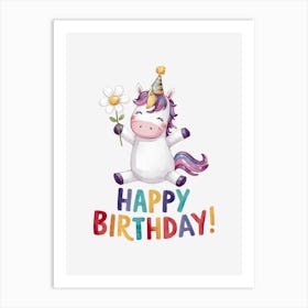 Happy Birthday Unicorn.7 Art Print