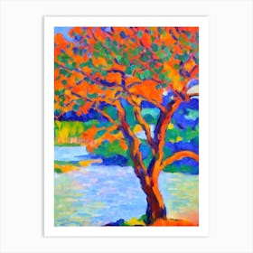 Sand Live Oak tree Abstract Block Colour Art Print