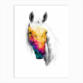 Horse Wild Tribal Illustration Art 06 Art Print