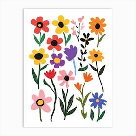 Flowers On A White Background 3 Art Print