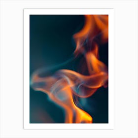 Flames On Black Background Art Print