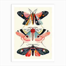 Colourful Insect Illustration Moth 58 Art Print