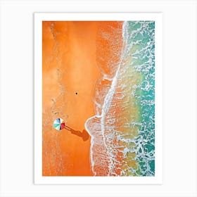 Walking on the beach Art Print