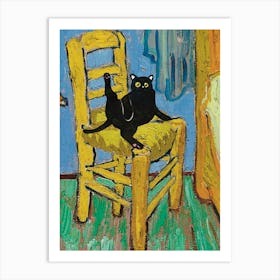 Cat On A Chair Art Print