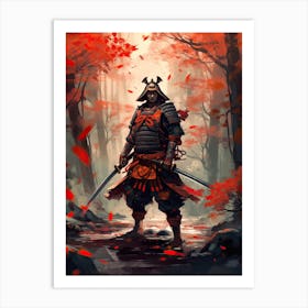 Samurai Rinpa School Style Illustration 2 Art Print