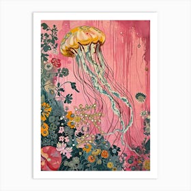 Floral Animal Painting Jellyfish 3 Art Print