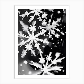 Fragile, Snowflakes, Black & White 3 Art Print