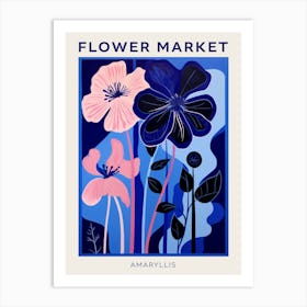 Blue Flower Market Poster Amaryllis 1 Art Print