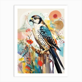 Bird Painting Collage Falcon 4 Art Print