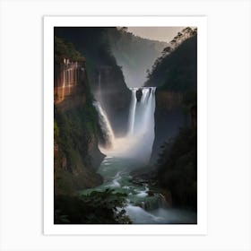 Nohsngithiang Falls Of The North, India Realistic Photograph (2) Art Print