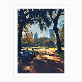 City Park Minimal Painting 1 Art Print